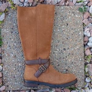UGG Harington tall suede leather buckle strap boots womens 10